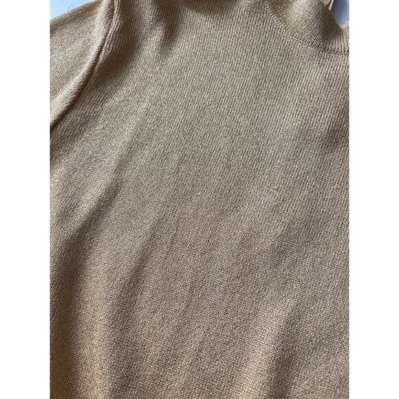 Vintage St. John Gold Metallic Knit Short Sleeve Sweater L - Picture 5 of 6